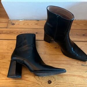 Mango Glossy Black Heeled Boots